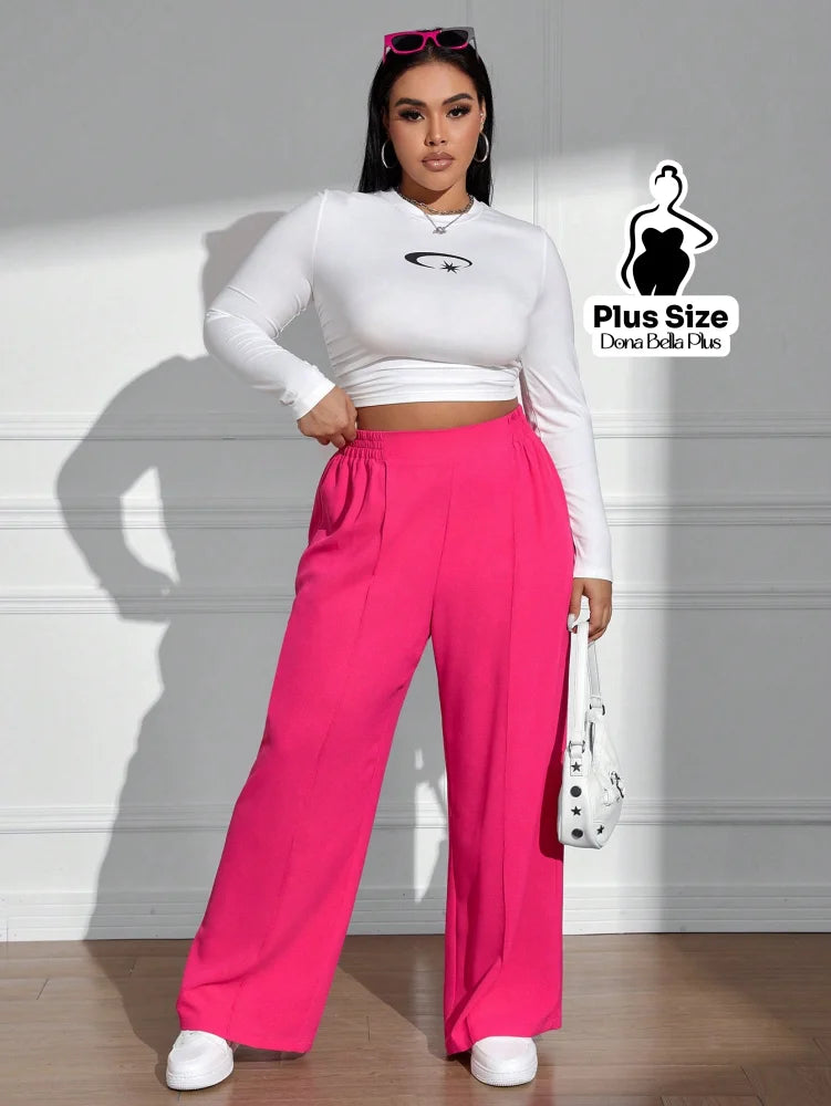 Calça Pantalona Cintura Alta em Tecido Leve Calça Pantalona Cintura Alta em Tecido Leve