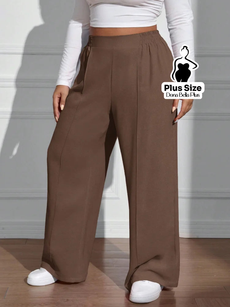 Calça Pantalona Cintura Alta em Tecido Leve Calça Pantalona Cintura Alta em Tecido Leve