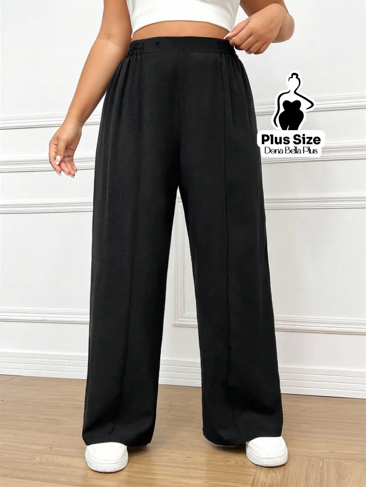 Calça Pantalona Cintura Alta em Tecido Leve Calça Pantalona Cintura Alta em Tecido Leve