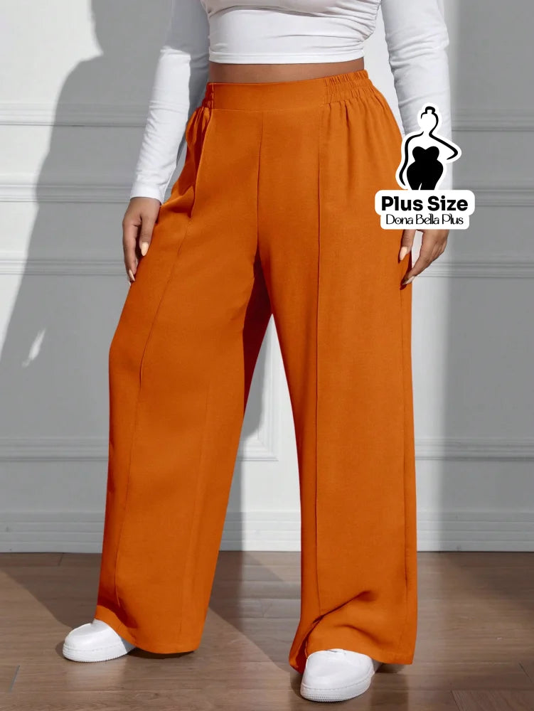 Calça Pantalona Cintura Alta em Tecido Leve Calça Pantalona Cintura Alta em Tecido Leve