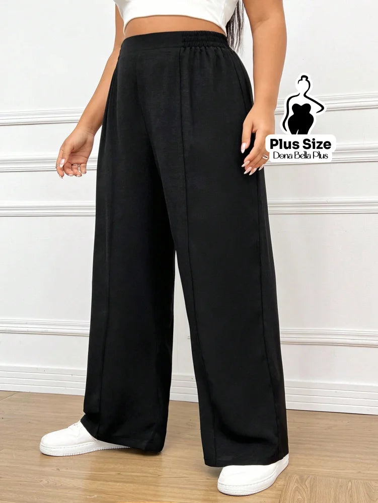 Calça Pantalona Cintura Alta em Tecido Leve Calça Pantalona Cintura Alta em Tecido Leve