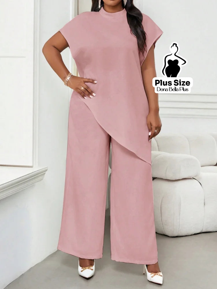 Conjunto Elegante com Blusa Assimétrica e Calça Reta Conjunto Elegante com Blusa Assimétrica e Calça Reta