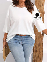 Blusa Básica com Caimento Solto e Manga 3/4 Branco / G Blusa Básica com Caimento Solto e Manga 3/4