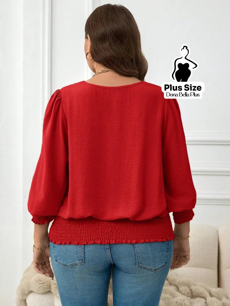 Blusa Manga Longa com Elástico na Barra e Punhos Blusa Manga Longa com Elástico na Barra e Punhos