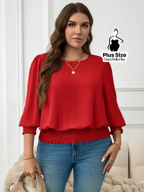 Blusa Manga Longa com Elástico na Barra e Punhos Blusa Manga Longa com Elástico na Barra e Punhos