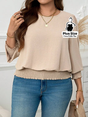 Blusa Manga Longa com Elástico na Barra e Punhos Blusa Manga Longa com Elástico na Barra e Punhos