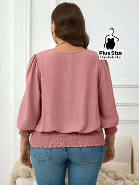 Blusa Manga Longa com Elástico na Barra e Punhos Blusa Manga Longa com Elástico na Barra e Punhos