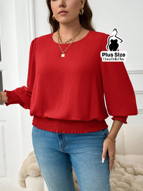 Blusa Manga Longa com Elástico na Barra e Punhos Blusa Manga Longa com Elástico na Barra e Punhos