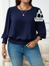 Blusa Manga Longa com Elástico na Barra e Punhos Azul / G Blusa Manga Longa com Elástico na Barra e Punhos