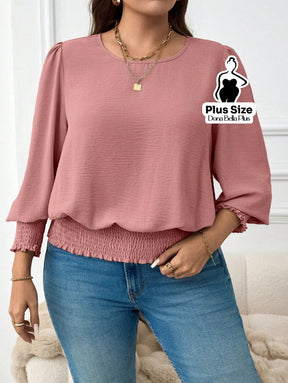 Blusa Manga Longa com Elástico na Barra e Punhos Rosa / G Blusa Manga Longa com Elástico na Barra e Punhos