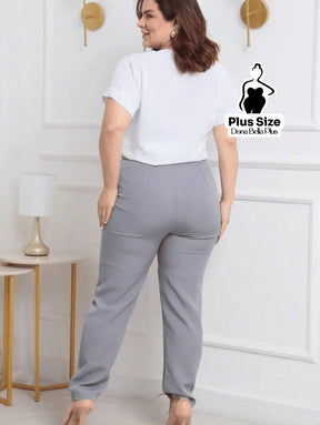 Calça Alfaiatada Cintura Alta com Cinto Forrado Calça Alfaiatada Cintura Alta com Cinto Forrado