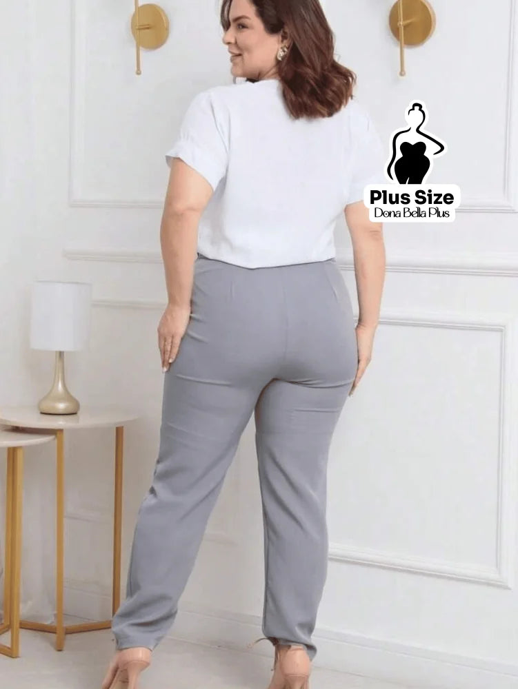 Calça Alfaiatada Cintura Alta com Cinto Forrado Calça Alfaiatada Cintura Alta com Cinto Forrado
