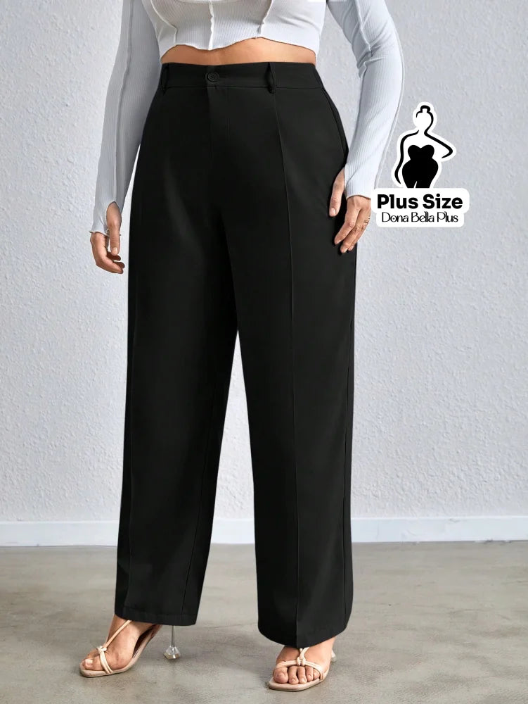 Calça Alfaiatada com Pregas e Fechamento Frontal Calça Alfaiatada com Pregas e Fechamento Frontal