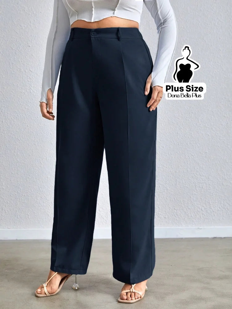 Calça Alfaiatada com Pregas e Fechamento Frontal Calça Alfaiatada com Pregas e Fechamento Frontal