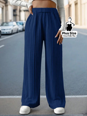Calça Canelada Reta com Caimento Leve e Solto Calça Canelada Reta com Caimento Leve e Solto