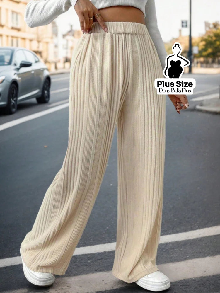 Calça Canelada Reta com Caimento Leve e Solto Damasco / G Calça Canelada Reta com Caimento Leve e Solto
