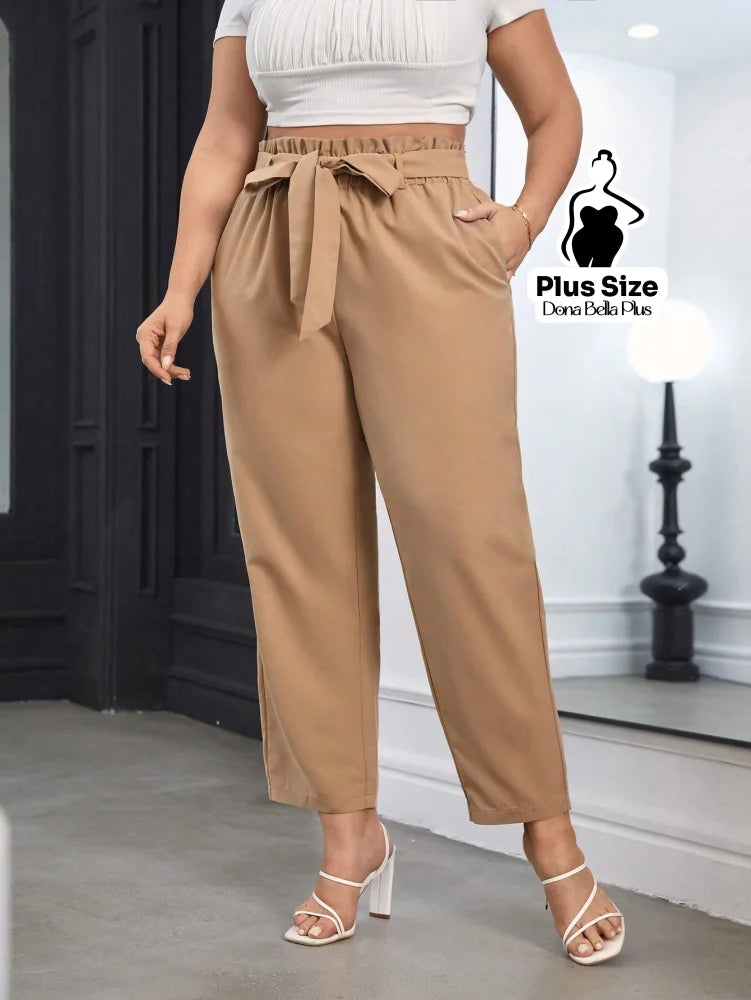 Calça Clochard com Cintura Franzida e Faixa Calça Clochard com Cintura Franzida e Faixa