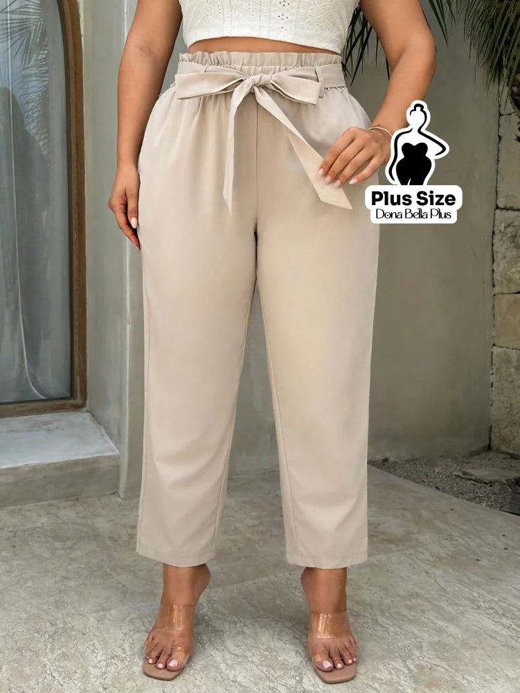 Calça Clochard com Cintura Franzida e Faixa Calça Clochard com Cintura Franzida e Faixa
