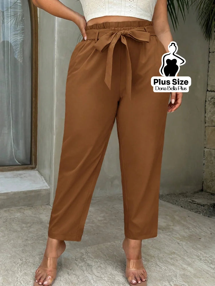 Calça Clochard com Cintura Franzida e Faixa Calça Clochard com Cintura Franzida e Faixa