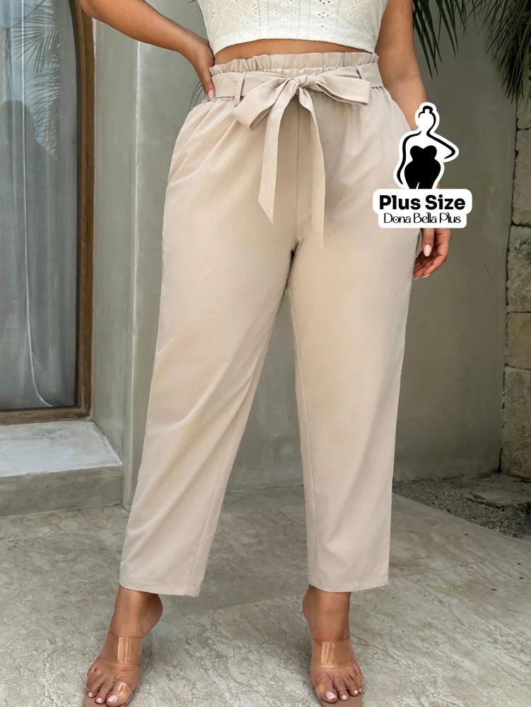 Calça Clochard com Cintura Franzida e Faixa Calça Clochard com Cintura Franzida e Faixa