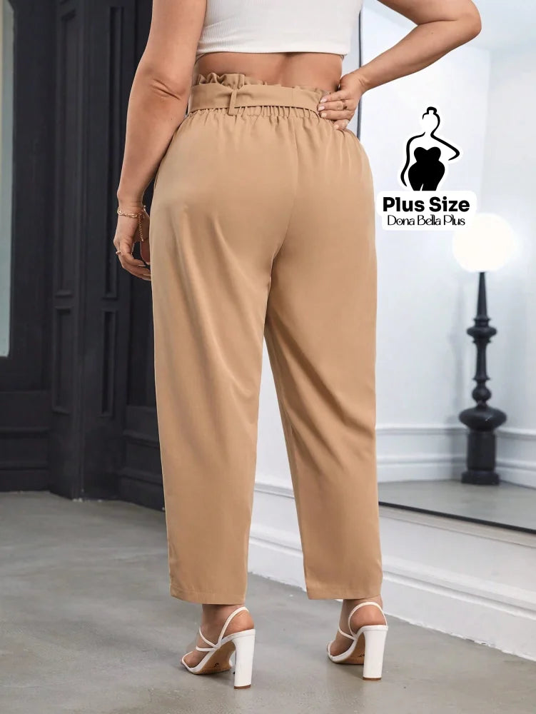 Calça Clochard com Cintura Franzida e Faixa Calça Clochard com Cintura Franzida e Faixa