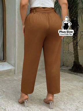 Calça Clochard com Cintura Franzida e Faixa Calça Clochard com Cintura Franzida e Faixa