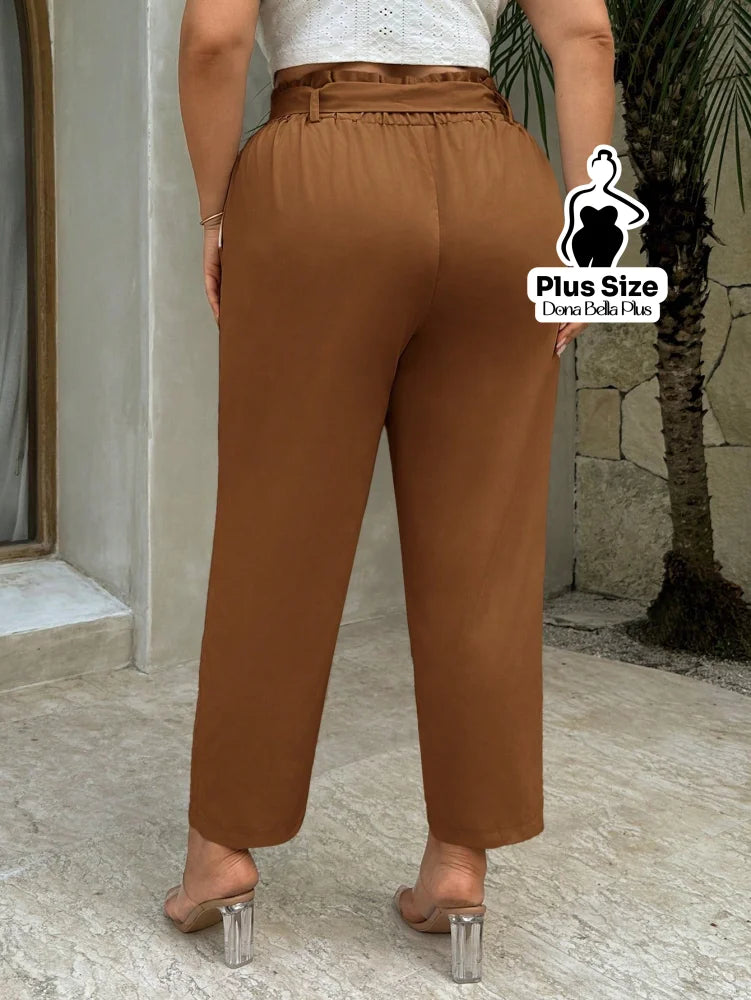 Calça Clochard com Cintura Franzida e Faixa Calça Clochard com Cintura Franzida e Faixa