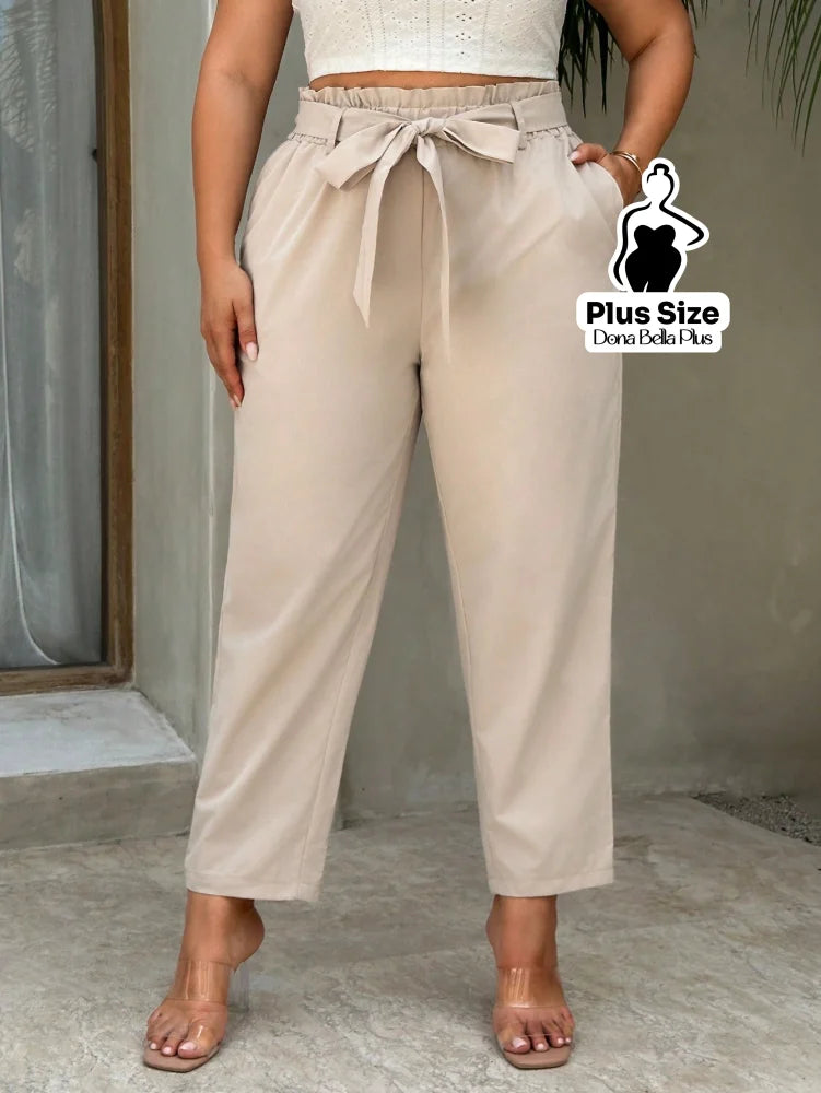 Calça Clochard com Cintura Franzida e Faixa Damasco / G Calça Clochard com Cintura Franzida e Faixa