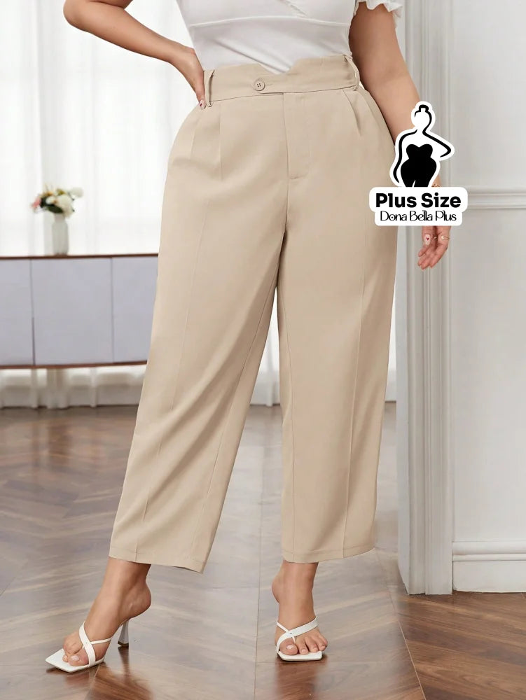 Calça Cropped de Alfaiataria com Pregas Frontais Calça Cropped de Alfaiataria com Pregas Frontais