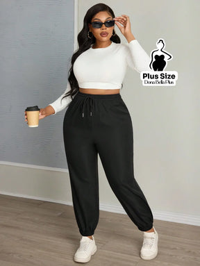 Calça Jogger Básica com Cós Ajustável e Punhos Calça Jogger Básica com Cós Ajustável e Punhos