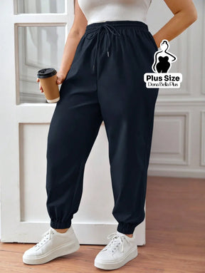 Calça Jogger Básica com Cós Ajustável e Punhos Azul / G Calça Jogger Básica com Cós Ajustável e Punhos