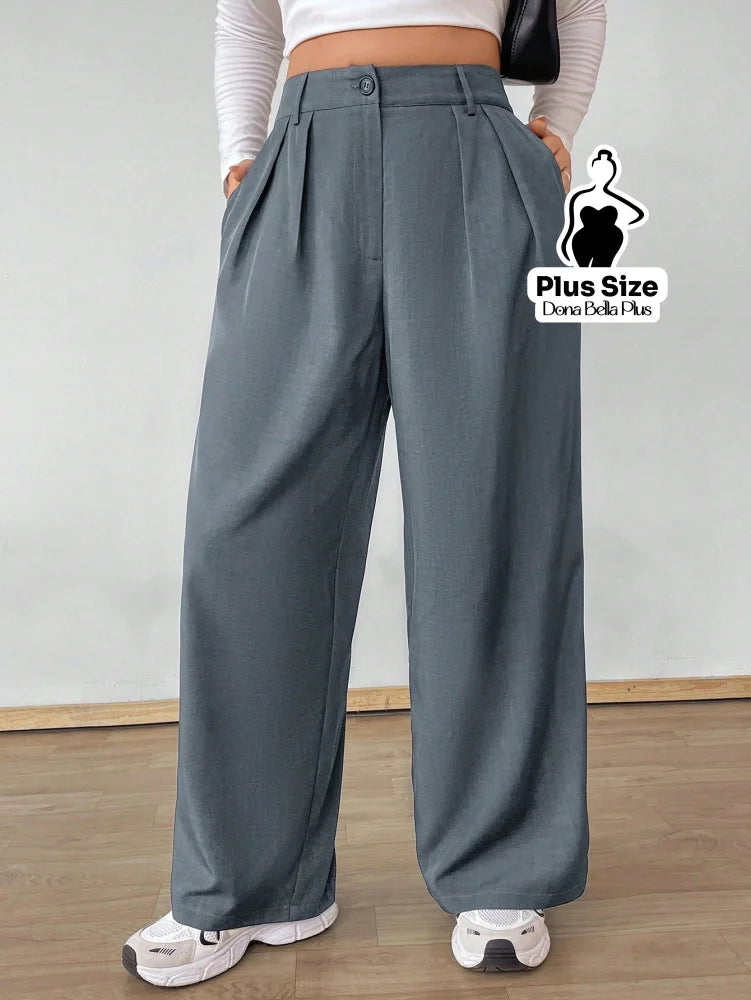 Calça Pantalona Alfaiatada com Pregas Frontais G Calça Pantalona Alfaiatada com Pregas Frontais