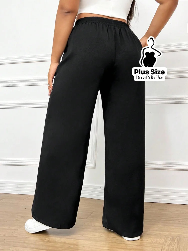 Calça Pantalona Cintura Alta em Tecido Leve Calça Pantalona Cintura Alta em Tecido Leve