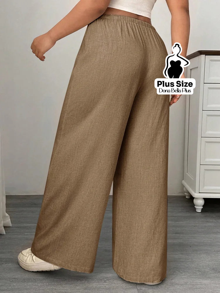 Calça Reta com Cintura Elástica e Amarração Calça Reta com Cintura Elástica e Amarração