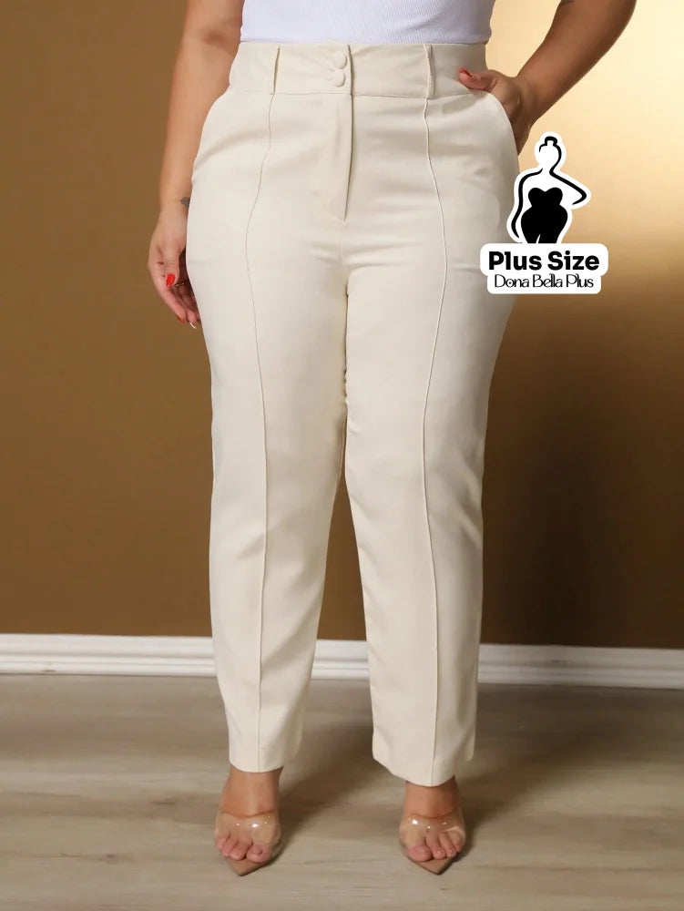 Calça Skinny com Cintura Alta e Bolsos Frontais Calça Skinny com Cintura Alta e Bolsos Frontais