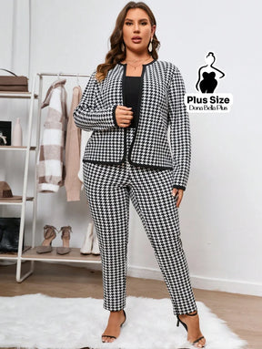 Conjunto Alfaiataria com Estampa Pied-de-Poule Clássica Conjunto Alfaiataria com Estampa Pied-de-Poule Clássica