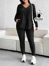 Conjunto Canelado com Blusa Longa e Calça Justa Preto / G Conjunto Canelado com Blusa Longa e Calça Justa