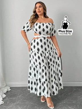 Conjunto Ciganinha Estampado com Saia Longa Fluida Conjunto Ciganinha Estampado com Saia Longa Fluida