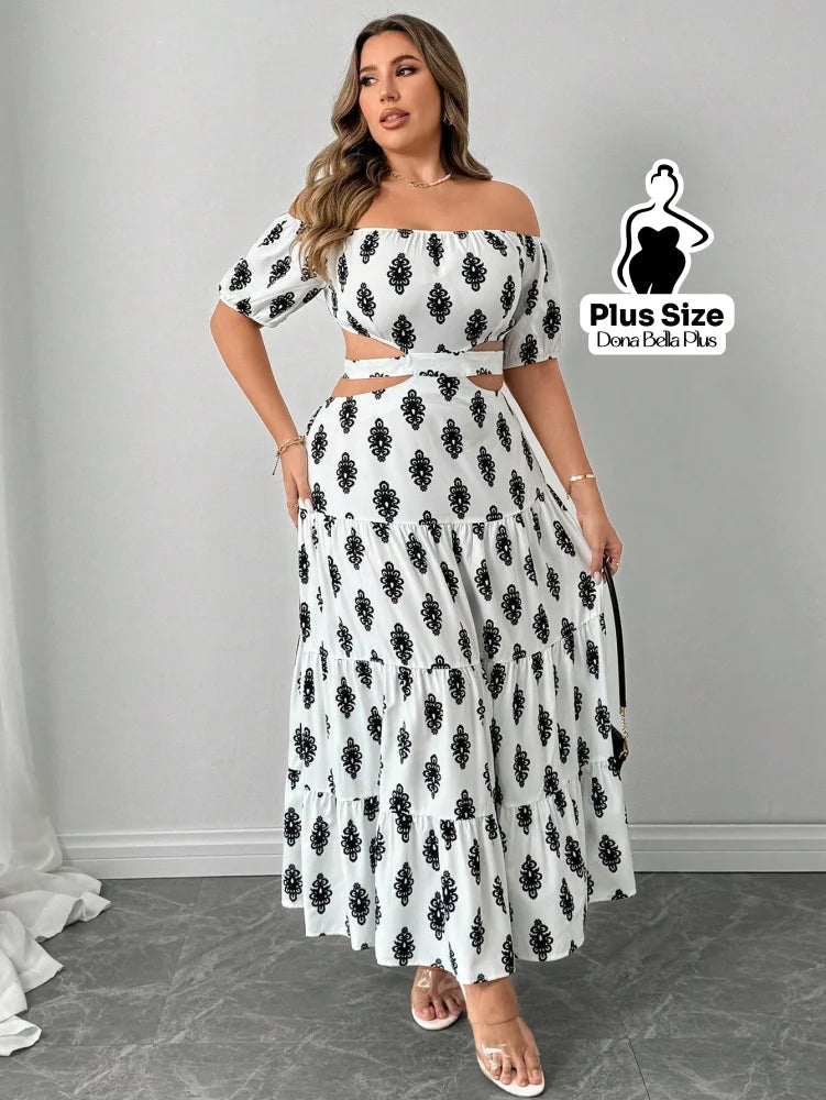 Conjunto Ciganinha Estampado com Saia Longa Fluida Conjunto Ciganinha Estampado com Saia Longa Fluida