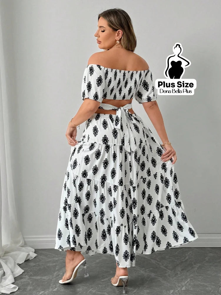 Conjunto Ciganinha Estampado com Saia Longa Fluida Conjunto Ciganinha Estampado com Saia Longa Fluida
