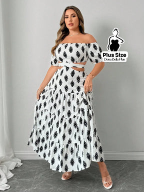 Conjunto Ciganinha Estampado com Saia Longa Fluida Conjunto Ciganinha Estampado com Saia Longa Fluida