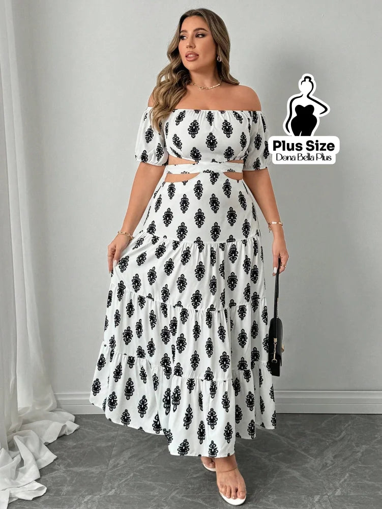 Conjunto Ciganinha Estampado com Saia Longa Fluida Conjunto Ciganinha Estampado com Saia Longa Fluida
