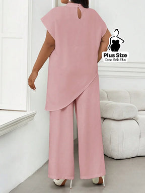 Conjunto Elegante com Blusa Assimétrica e Calça Reta Conjunto Elegante com Blusa Assimétrica e Calça Reta