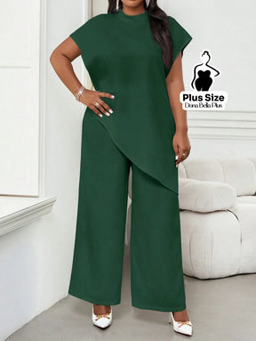 Conjunto Elegante com Blusa Assimétrica e Calça Reta Conjunto Elegante com Blusa Assimétrica e Calça Reta