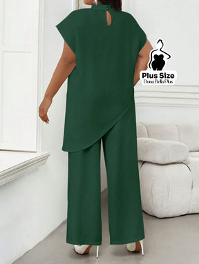Conjunto Elegante com Blusa Assimétrica e Calça Reta Conjunto Elegante com Blusa Assimétrica e Calça Reta