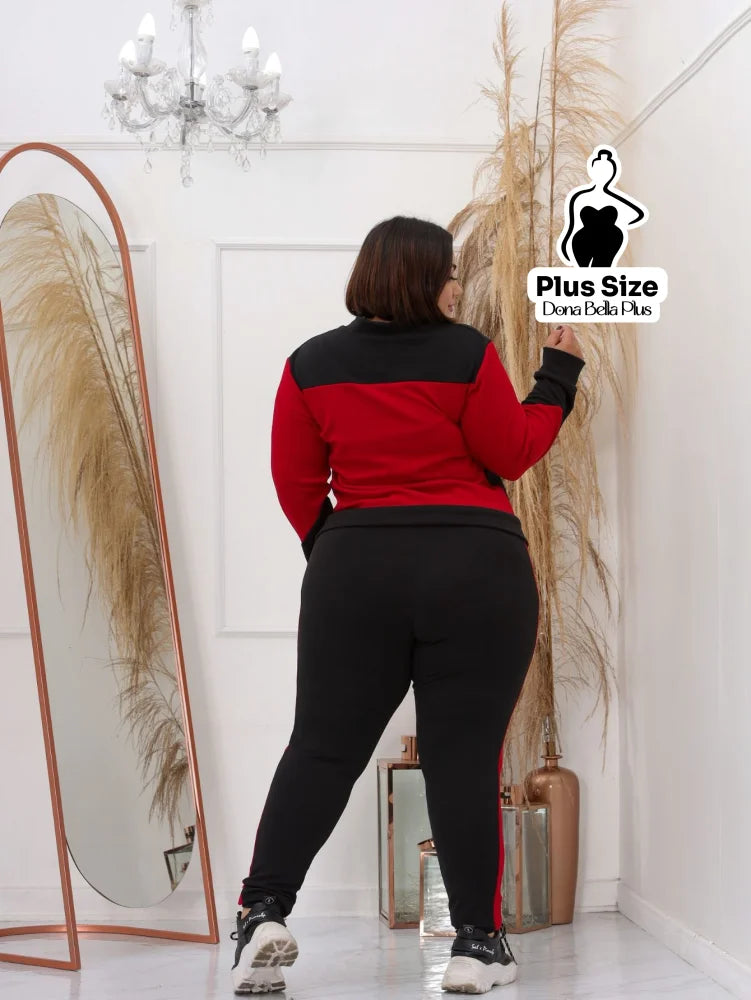 Conjunto Esportivo com Jaqueta Bicolor e Zíper Frontal Conjunto Esportivo com Jaqueta Bicolor e Zíper Frontal