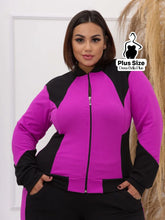 Conjunto Esportivo com Jaqueta Bicolor e Zíper Frontal Fúcsia / G Conjunto Esportivo com Jaqueta Bicolor e Zíper Frontal