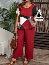 Conjunto Estampado com Blusa Solta e Calça Pantacourt Vermelho / G Conjunto Estampado com Blusa Solta e Calça Pantacourt