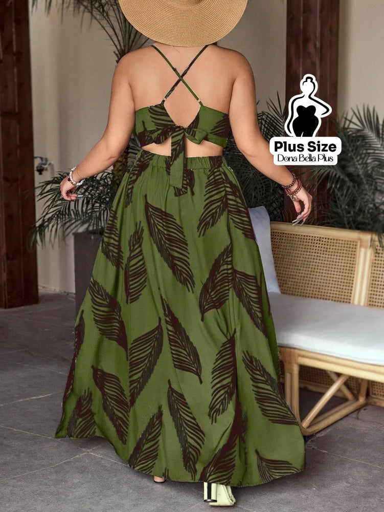 Conjunto Estampado com Cropped de Alça e Saia Longa Conjunto Estampado com Cropped de Alça e Saia Longa