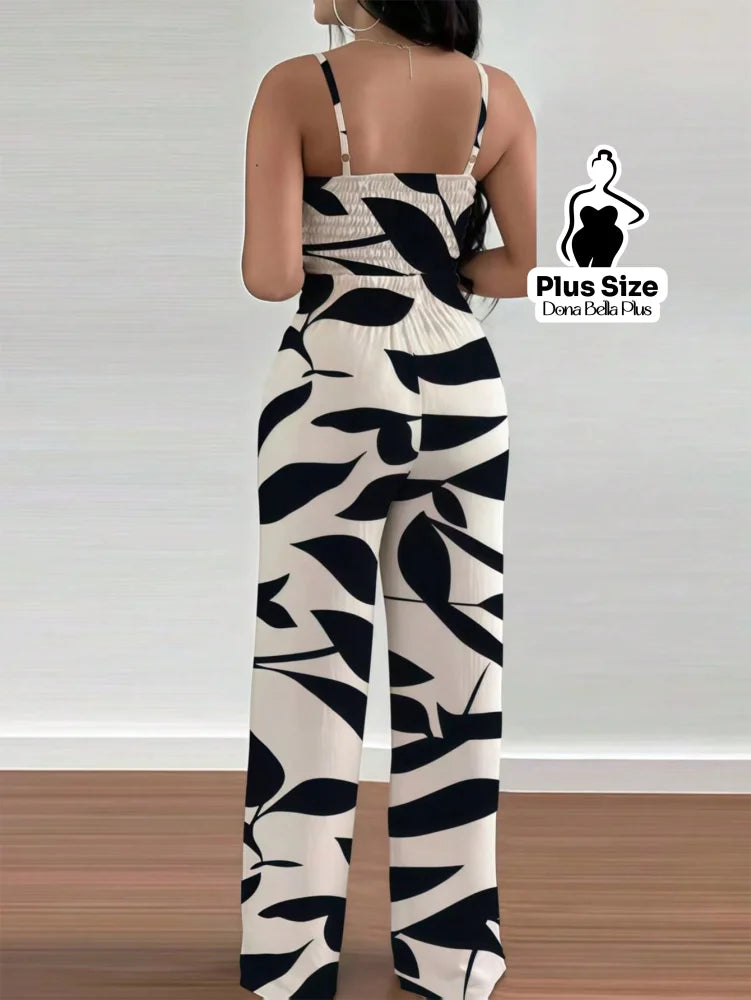 Conjunto Estampado com Cropped Transpassado e Calça Conjunto Estampado com Cropped Transpassado e Calça
